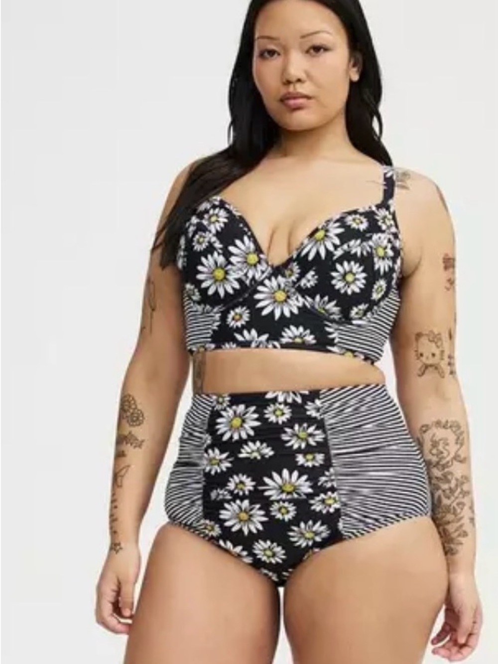 New! Set! Torrid sz 3 Daisy Delights Swim Suit Bathing 3X Top Bottom
